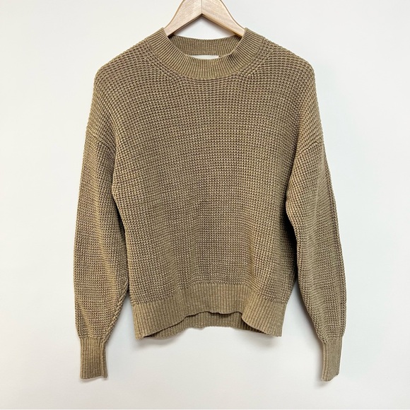 Buck Mason Seafarer Shrunken Waffle Knit Sweater Cedar 100% Cotton Small $188 - Picture 3 of 11
